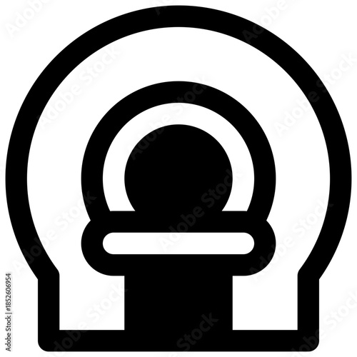MRI. Outlined stroke vector icon with black-filled details.