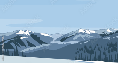 Winter Highlands Forest Landscape design art