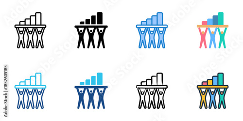 Community projects icons set multiple style collection. 
