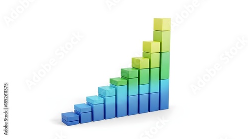 Free Download Colorful 3D bar graph showing growth and statistics - GFXLoad
