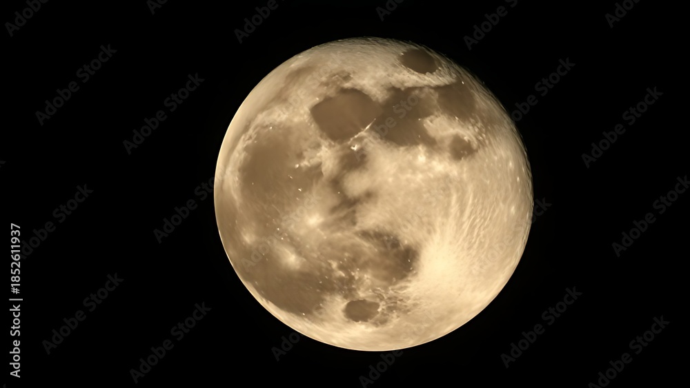 Obraz premium faraway. A striking close-up of the full moon, revealing intricate crater details against the dark night sky. STEM education sheets, lab safety posters, designed for biotech research communications.