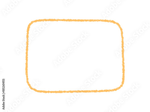 Organic pastel chalk sketch box frame forms a rectangle border. Outline creates a soft background for text, with crayon detail adding subtle hand drawn look. Modern graphic element for clean