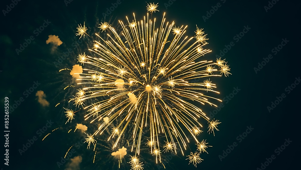 Fototapeta premium Brilliant fireworks display in night sky