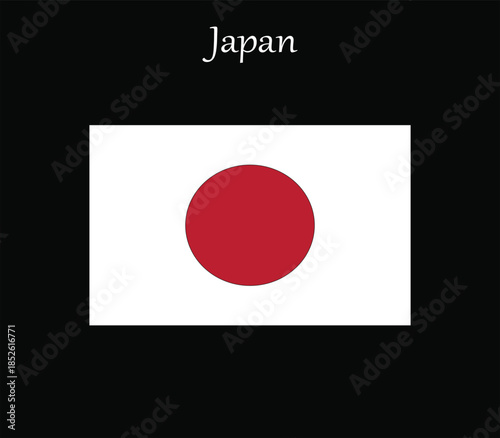 Japan flag simple vector illustration 