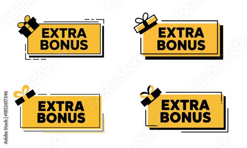 Extra bonus promotion label tags illustration
