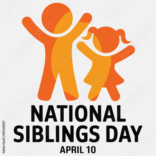 Celebrate national siblings day on april 10th with joyous orange figures