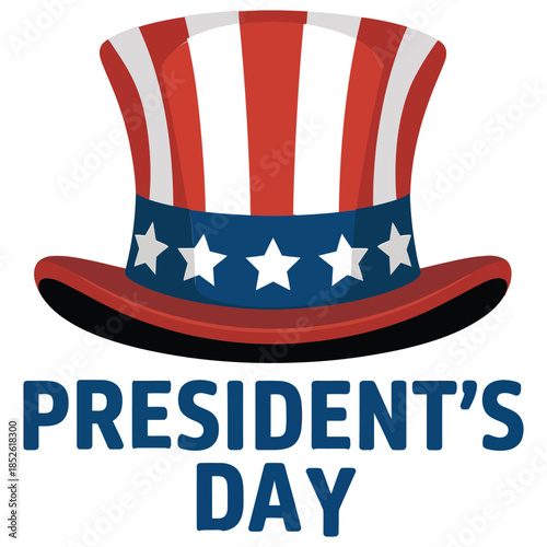 Happy president's day with a classic uncle sam hat illustration