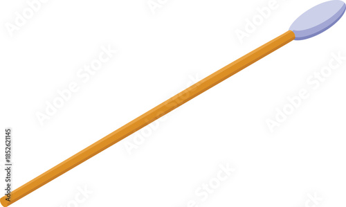 Clean cotton bud with orange stick for ear hygiene and medical use