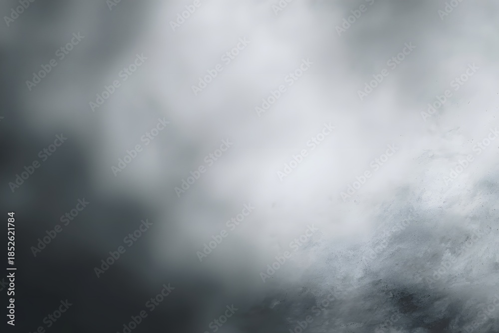 Fototapeta premium Thick gray fog fills the scene, obscuring any clear objects or background.