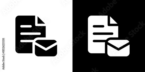 便箋とメール・書類とメールのアイコン