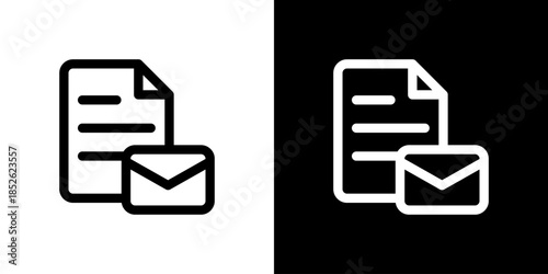 便箋とメール・書類とメールのアイコン