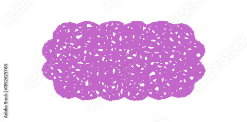 Groovy wavy scallop rectangle in bold crayon with sketched shading creates a retro frame border. Graphic element has a y2k chalk sketch style and dynamic background for modern design concepts.