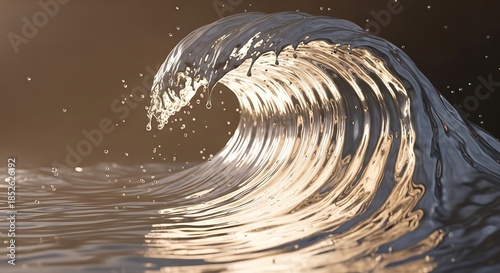 Wallpaper Mural Majestic liquid form, dynamic water wave with droplets and texture Torontodigital.ca