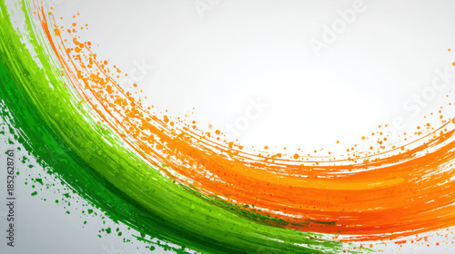India flag colors abstract brush stroke background
