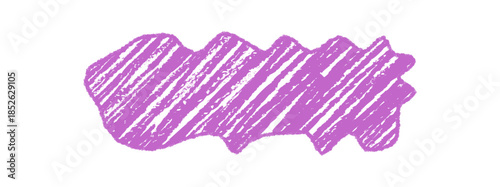 Pastel crayon squiggle with handdrawn texture forms a text frame. Diagonal scribble shape and fluid rectangle box serve as a modern banner and background in graphic label concept.