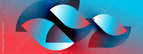 Abstract shapes blend vibrant colors. Fluid forms suggest movement, depth, modern design. Gradient transitions create visual interest.