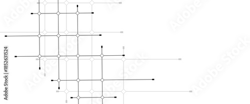 Vector creative idea of modern design with geometric technology background with lines and dots with electronics elements on tech Bg.