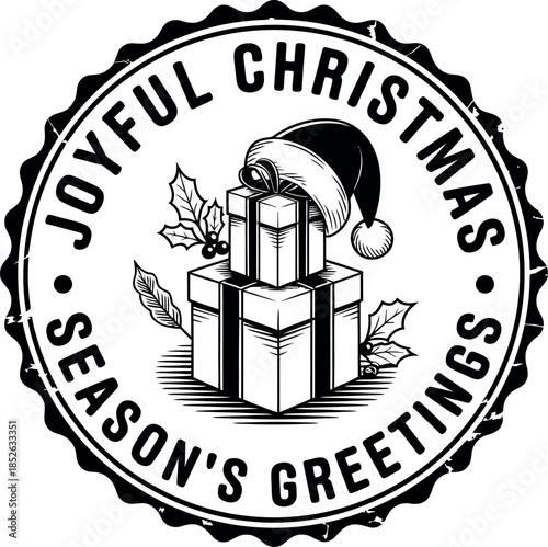 Joyful christmas season's greetings