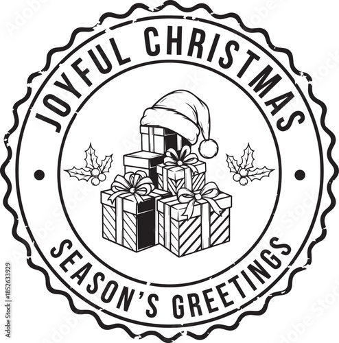 Joyful christmas season's greetings