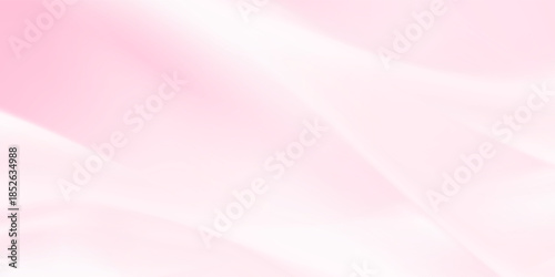 Pink rose peach white silk satin. Creases in fabric. Light luxury elegant background with space for design. Table top view, flat lay. Birthday, baby, newborn. Or a wedding, valentine.