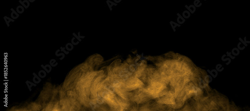 Photos Sand dust, desert dust, dust smoke, airborne particles, abstract fine sand clouds, golden dust wave effect, isolated on a black background
