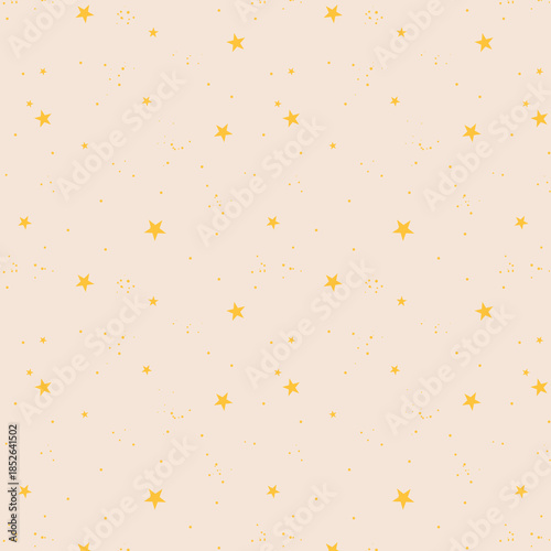 Pattern of small yellow stars on a soft beige background used for design purposes in various projects