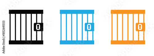 Jail icon vector design. Jail sign. Secure prison cell icons.  Jail icon vector symbol isolated on white background.