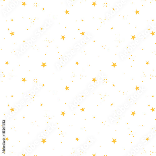 Pattern of yellow stars scattered on a light pink background with a simple design that can be used for various projects