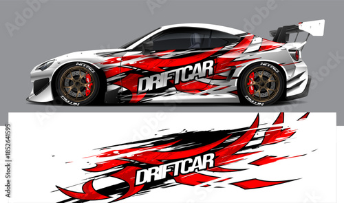 car livery graphic vector. abstract grunge background design for vehicle vinyl wrap and car branding