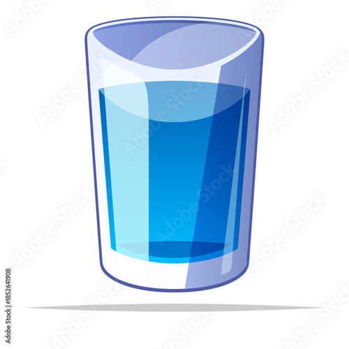 Cartoon glass of water vector isolated illustration
