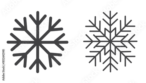 Snowflake vector icons set for winter season weather branding holiday decor and cold climate graphics
