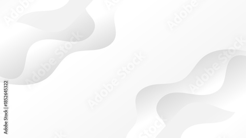 Abstract white background with wavy gray shapes. abstract monochrome white wavy background with soft layered curves gradient shadows minimal elegant vector design