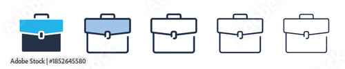Briefcase business management icon simple line style symbol vector illustration design Work portfolio for office files School bag document case isolated on white background