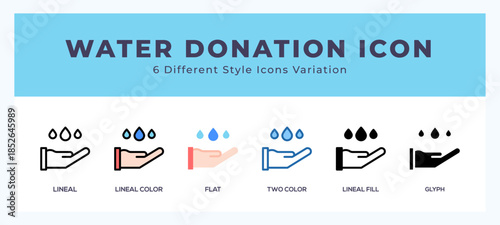 Water donation pack of icons. vector illustration.
