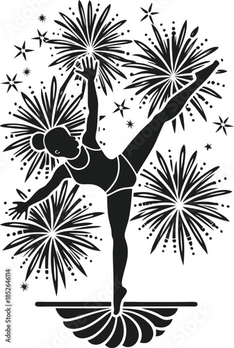 Cheerleader performing a high kick