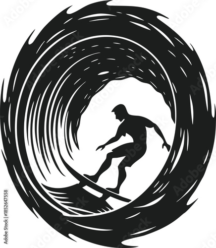 Surfer riding a wave