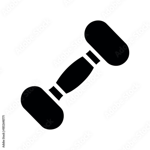 Dumbbell weight training fitness equipment solid flat vector icon