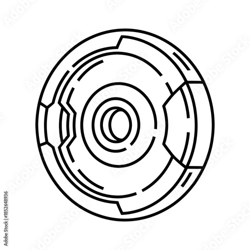 Weight plate barbell strength training equipment line icon