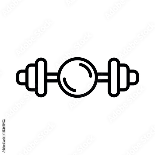 Barbell weightlifting strength training equipment line icon