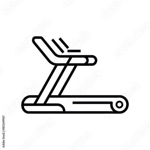 Manual treadmill fitness running workout equipment line icon