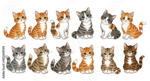 Adorable Collection of Playful Kittens in Various Poses and Patterns