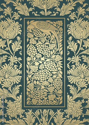 parrot, feathers , traditional wedding card design, royal India	