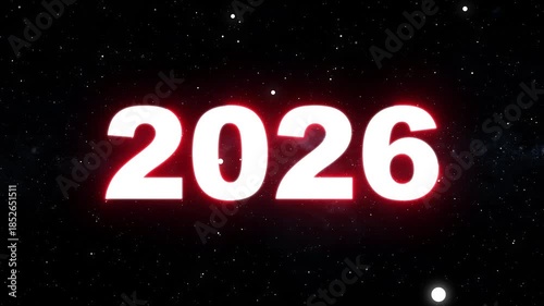 Wallpaper Mural Glowing neon 2026 new year countdown animation on planet earth. 2026 concept of new year beginning, happy celebration, festival, new life, growth of business, investment, innovation. Torontodigital.ca