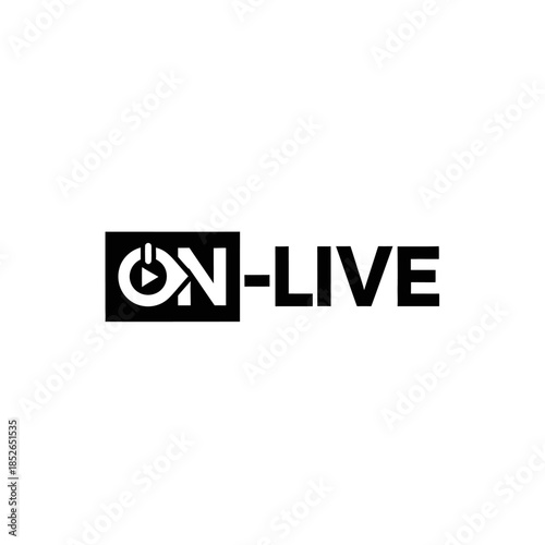 Black and white logo text design for onlive streaming service