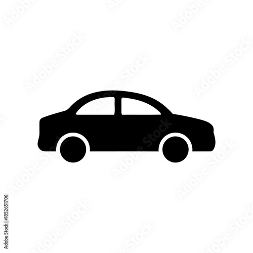 Car icon in trendy minimal style isolated on white background Automobile vehicle transport sign Modern flat vector illustration Symbol used for car rent taxi service delivery