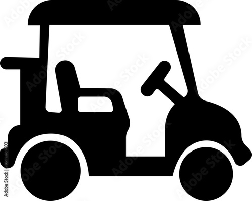 Black Golf Flat Style Vector Icon Sports Equipment Symbol and Recreation Outline Graphic Group Featuring Club, Ball, Tee and Course Elements