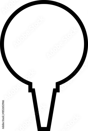 Black Golf Line Style Vector Icon Sports Equipment Symbol and Recreation Outline Graphic Group Featuring Club, Ball, Tee and Course Elements