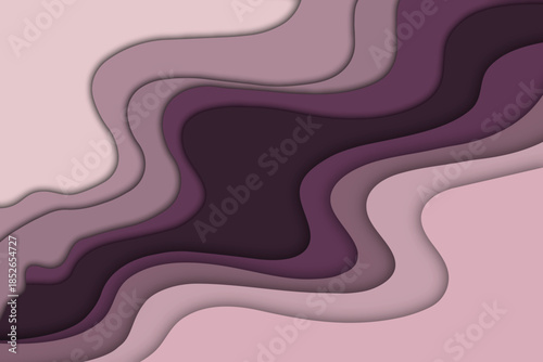 Abstract paper cut background with wavy layers in rich shades of purple and pink, creating an elegant and sophisticated look