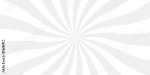 Abstract white and gray retro with sunburst pattern design. Vintage sunrays illustration swirl grunge spiral line. sun beam vector banner design and comic burst gradient concept pattern.