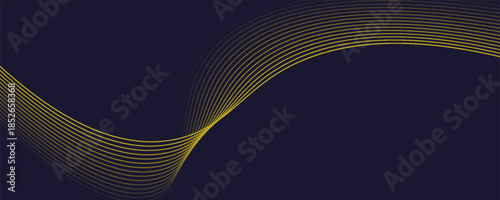 Abstract wave background with yellow line color element. Dynamic wave pattern. Modern flowing wavy lines. Futuristic technology concept. Suit for banner, poster, cover, brochure, flyer, website